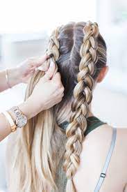 Double Dutch Braids Lauren Kelp Thoughtful Living Bun Hairstyles For Long Hair Dutch Braid Hairstyles Dutch Braids Short Hair