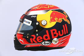 The Helmet Of Max Verstappen Red Bull Racing Rb13 Red Bull Racing Helmet Max Verstappen