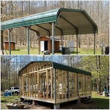 Carport Camp Shed To Tiny House Carport Makeover Shed Cabin