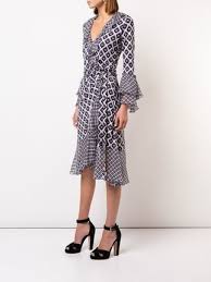 Dvf Diane Von Furstenberg Retro Print Wrap Dress Farfetch Printed Wrap Dresses Dvf Wrap Dress Dresses