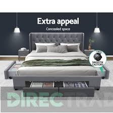 King single mattresses are an ideal value option, offering added width and length for greater comfort. Nz Super King Size Bed Frame Base Plus Storage Drawer Grey Mila