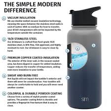 Simple Modern Summit Water Bottle Extra Lid Wide Mouth Vacuum Insulated 18 8 Stainless Steel Powder Coated 8 Sizes Bottle Water Bottle Vacuum Insulated