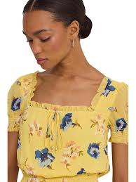 Lauren ralph lauren plus size patchwork floral voile tiered skirt, Women