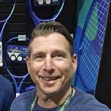 Late night selling Yonex in the Tennis Warehouse Booth at the BNP Paribas  Open!!! Rust never sleeps.