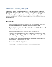 Literature reviews in student project reports. Ieee Format For A Project Report