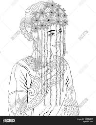 Happy valentine's day with flower doodle bouquet coloring book style vector. Adult Coloring Images Image Photo Free Trial Bigstock