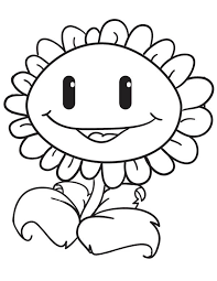 On our website you can download and print plants vs zombies coloring pages and continue your acquaintance with characters of the game. Sunflower Sweet Smile In Plant Vs Zombie Coloring Page Coloring Sky