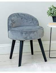 Velvet Vanity Chair With Moon Backrest Dark Grey Vanity Chair Dressing Table With Chair Dressing Table With Stool