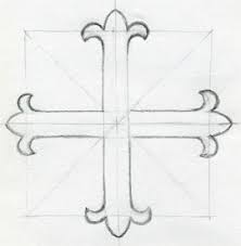 Use curved lines to outline the head, draw the hair, detail the face. Interesting Cross Drawings