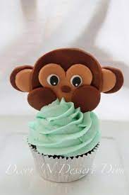Pin By Ester Galicia On Baby Baby Shower Cupcakes For Boy Monkey Cupcakes Baby Shower Cupcakes