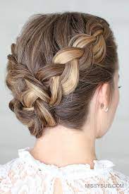 Dutch Braided Bun Missy Sue Braided Bun Hairstyles Braided Hairstyles French Braid Hairstyles