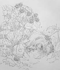 There is a range of brambly hedge products available from our partner websites. Meadow To Grove Drawing From Brambly Hedge Brambly Hedge Drawings Hedges