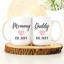 Gift for New Parents Mommy and Daddy Mugs pink 15 Oz - Etsy