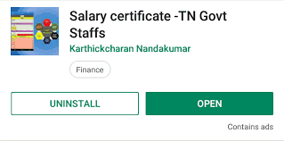 PAY CERTIFICATE MOBILE APPLICATION FOR GOVT STAFFS & TEACHERS