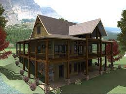 3 Bedroom Open Floor Plan With Wraparound Porch And Basement Lake House Plans Lakefront House Plans Lakefront Homes