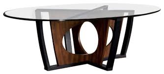 Oval dark brown wood carving coffee table with glass top and shelf with regard to oval glass and wood coffee tables view photo 15 of 30. Decca Oval Glass Top Coffee Table Transitional Coffee Tables By Shopfreely Houzz