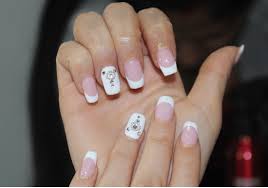 Mix bright blue and white for your long nails. Acrylic Nail Extension Master Class Skilldeer