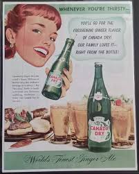 1948 VINTAGE BEVERAGE AD CANADA DRY GINGER ALE green bottle nice Art !  32616 $8.95