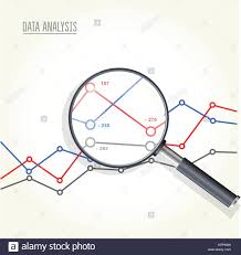 Magnifying Glass Over Charts Data Statisics Research