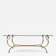 Coffee table requires assembly upon delivery. Maison Jansen Maison Jansen Brass Swan Coffee Table