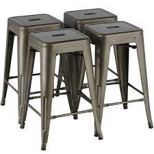 4.8 out of 5 stars. Yaheetech 24 Metal Stools Counter Height Kitchen Stools Set Of 4 Backless Stackable Bar Stools Indoor Outdoor Walmart Com Walmart Com