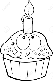 Die besten und lustigsten geburtstagsprüche. Schwarz Weiss Darstellung Von Einem Kleinen Kuchen Mit Einer Kerze Lizenzfrei Nutzbare Vektorgrafiken Clip Arts Illustrationen Image 19610447