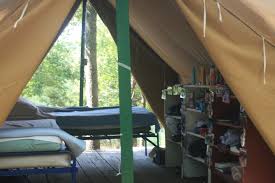A Glorious View Of The Woods From A Ctt Bunk Older Campers Have The Option Of Sleeping In Our 14 X 16 Tent Tent Platform Summer Camps For Kids Modern Cabin