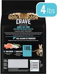 Crave's wet cat food range comes in two different varieties: Amazon Com Crave Grain Free Adult High Protein Natural Dry Cat Food With Protein From Salmon Ocean Fish 4 Lbs Bag Pet Supplies