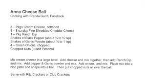 Anna S Cheese Ball Cooking With Brenda Gantt Facebook Appetizer Recipes Gantt Best Appetizers