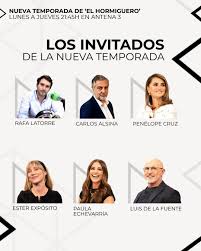 🐜🤩@elhormiguero regresa ESTE LUNES con su temporada 21 cargado de estrellas, 15 robots y la vuelta de @carloslatre @luisdelafuentee , Carlos Alsina y Rafa Latorre, Penelope Ceuz, @ester_exposito o @pau_eche , entre