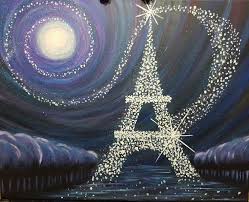 Acrylic Painting Of Eiffel Tower Beginner Acrylics Eiffel Tower Painting Night Painting Paris Art Painting
