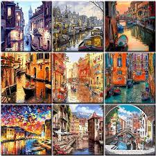 It is recommended to find a glass palette for yourself for painting with oil paint. Venice City Landscape Diy Oil Painting By Numbers Acrylic Paint Coloring By Numbers Adults Wall Art Picture For Home Decor Gift Paint By Number Aliexpress