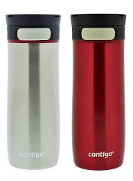 These reusable mugs bottles are 100% spill proof and leak proof. Contigo Autoseal Midtown Vacuum Insulated Stainless Steel Travel Mug 14 Oz Stainless Steel Stock Blue 2 Pack Walmart Com Walmart Com