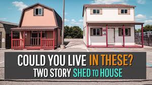 They turned a tuff built shed into a tiny house! Home Depot Tuff Shed Conversion Both With Full 2nd Story Youtube