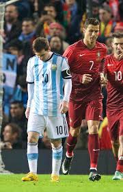 7:45pm, tuesday 18th november 2014. Manchester England November 18 Argentina S Lionel Messi L And Cristiano Ronaldo Of Portugal R During The I Ronaldo Cristiano Cristiano Ronaldo Ronaldo