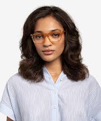 Hope Rectangle Clear Orange Full Rim Eyeglasses