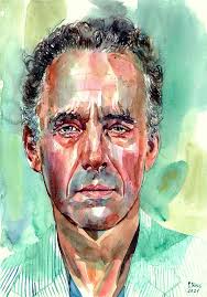 Jordan Peterson Portrait Throw Pillow by Suzann Sines