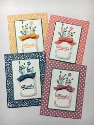 Basic black and poppy parade. Www Juststampin Com Stampin Up Gift Set Of Cards Thank You Cards Jar Of Love Stamp Set Everyday Jars Framelits Mason Jar Cards Cards Handmade Card Craft