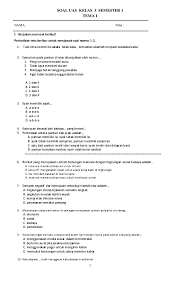 Contoh soal pas kelas 5 sd/mi tema 1 tahun 2021/2022 online. Pdf Soal Uas Kelas 5 Semester 1 Tema 1 Andrew Wongso Academia Edu