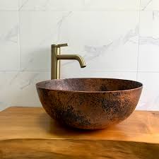 round copper sinks hand hammered
