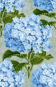 Linsart Blue Hydrangea Fabric Hydrangea Hydrangea Flower Fabric