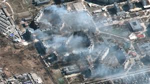 Satellite images capture fire and ...