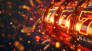A computer generated image of a casino game with gold and red and orange colors | Premium AI-generated image