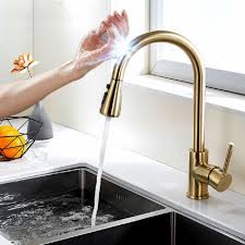 Check spelling or type a new query. Gold Finish Touch Kitchen Sensor Faucet With Pull Down Sprayer