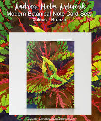 Note Card Bronze Coleus Plant Botanical Art Blank 5x7 Folded Note Card Greeting Card Stationary Cards Thank You Cards In 2020 Note Cards Folded Note Card Blank Note Cards