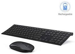 Amazon Com Wireless Keyboard And Mouse Vssoplor 2 4ghz Rechargeable Compact Quiet Full Size Keyboard And Mouse Combo With Nan Keyboard Wireless Pc Components