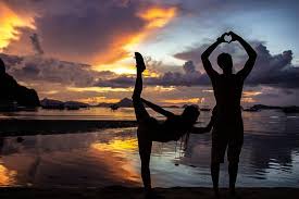 View this photo and more at pixoto.com. Sunset Silhouette Couple Posing Love Lovers People Together Beach Man And Woman Reflection Pikist