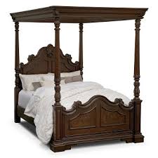 Monticello Pecan Canopy Bedroom Queen Bed Value City Furniture Canopy Bedroom Patio Canopy Metal Canopy Bed