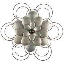 Layered Galvanized Metal Flower Wall Decor Metal Flower Wall Decor Rustic Metal Decor Metal Wall Decor