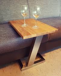 Swabiandesign Beistelltisch Edelstahl Asteiche Eiche Rustikal In 2020 Eiche Rustikal Couchtisch Holz Beistelltisch Eiche